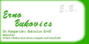 erno bukovics business card