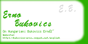 erno bukovics business card